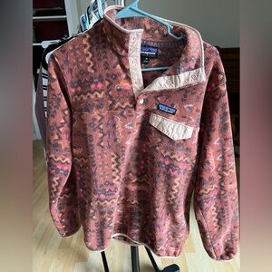 patagonia burnt orange pattern crewneck